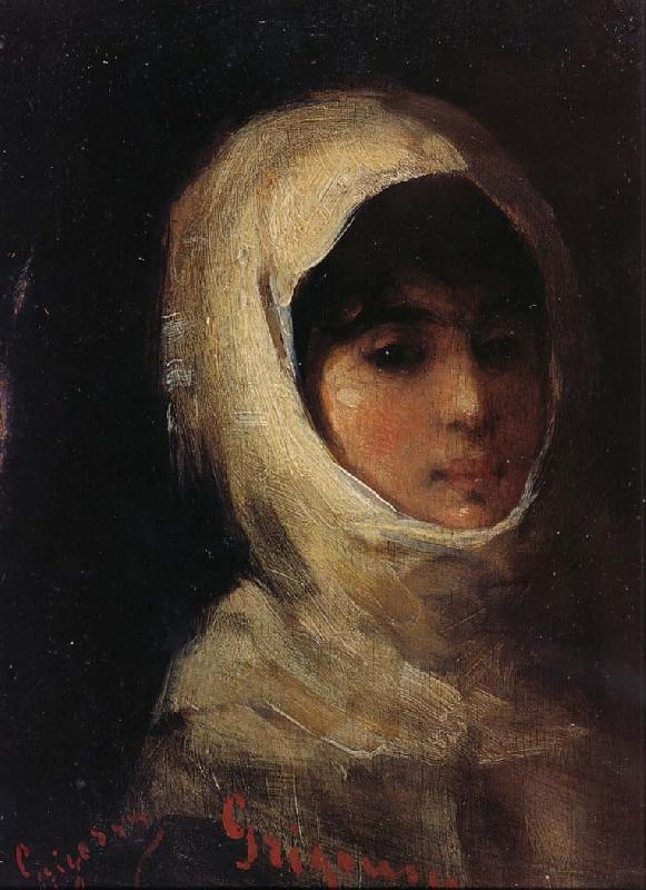 Nicolae Grigorescu Girl with White Veil Sweden oil painting art